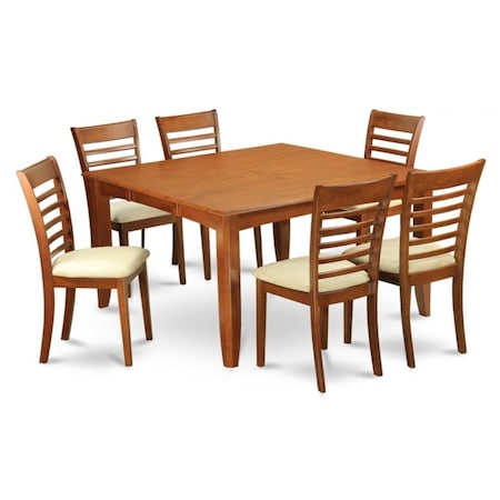 East West Furniture 9 Piece Formal Dining Room Set-Dinette Table With Leaf and 8 Kitchen Chairs PFML9-SBR-C